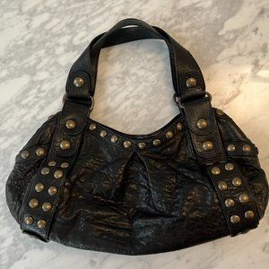 KOOBA Studded Black Leather “Jillian” Shoulder Bag